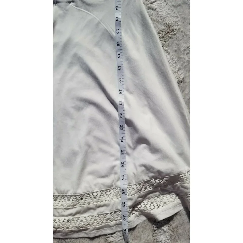 Tobi Knit Mesh Top‎ Quarter Sleeve White Dress XS